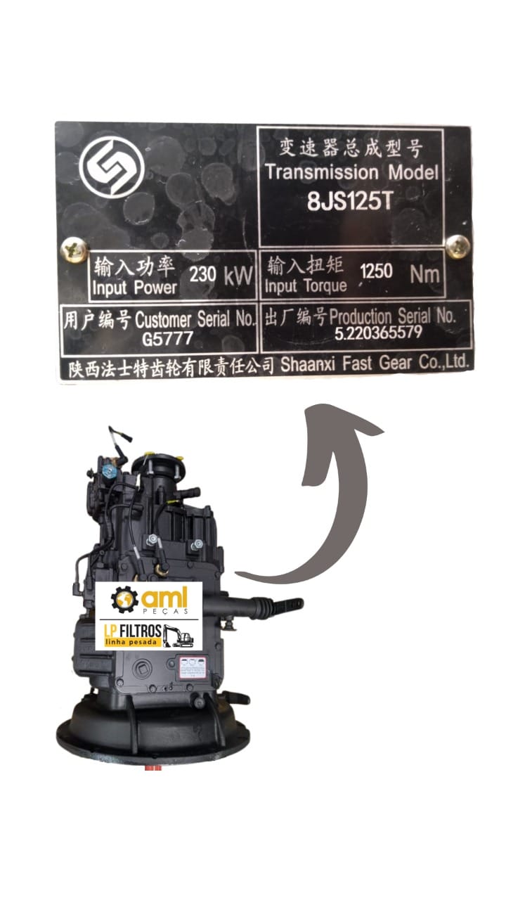 Caixa de Câmbio XCMG QY 25k- 8SJ125T - Peças XCMG