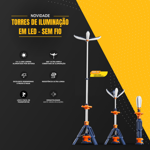TORRE DE ILUMINAÇÃO PORTÁTIL TIPO PÉTALA LED TPP-11 - Image 2