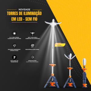 TORRE DE ILUMINAÇÃO PORTÁTIL TIPO PÉTALA LED TPP-11